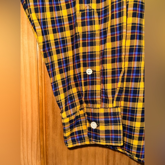 Ralph Lauren Men's Checkered Shirt in Yellow and Navy-L-EUC - Picture 7 of 11